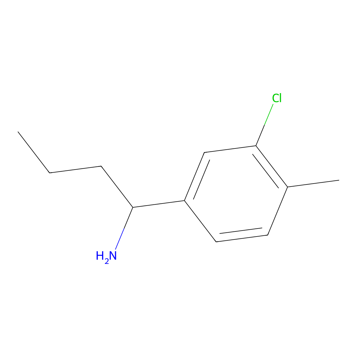 (S)-1-(3-Chloro-4-methylphenyl)butan-1-amine molecular structure, CAS 1213405-27-6