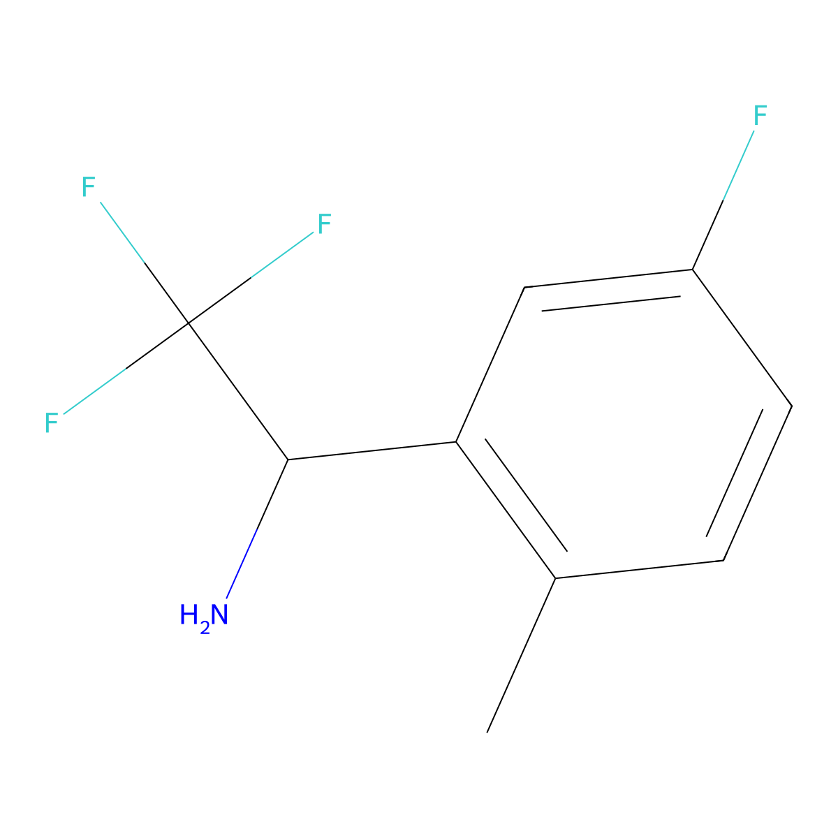 (R)-2,2,2-Trifluoro-1-(5-fluoro-2-methylphenyl)ethan-1-amine molecular structure, CAS 1213409-85-8