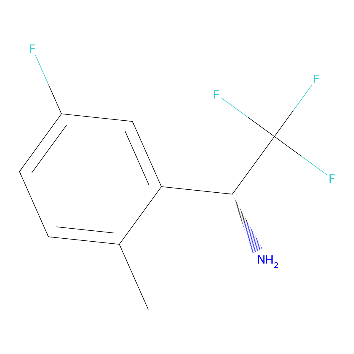 (R)-2,2,2-Trifluoro-1-(5-fluoro-2-methylphenyl)ethan-1-amine molecular structure, CAS 1213409-85-8