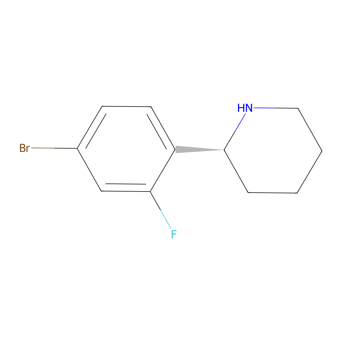 (R)-2-(4-Bromo-2-fluorophenyl)piperidine molecular structure, CAS 1213410-00-4
