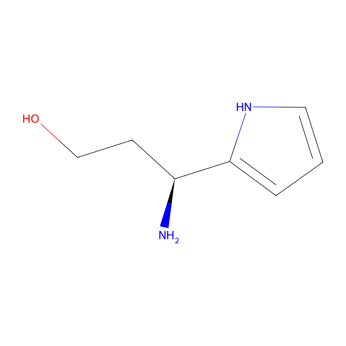 (3S)-3-amino-3-(1H-pyrrol-2-yl)propan-1-ol molecular structure, CAS 1213410-61-7