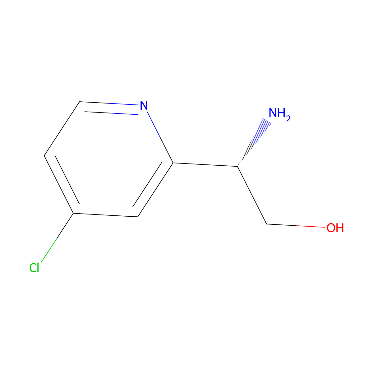 (2s)-2-Amino-2-(4-chloro(2-pyridyl))ethan-1-ol molecular structure, CAS 1213411-99-4