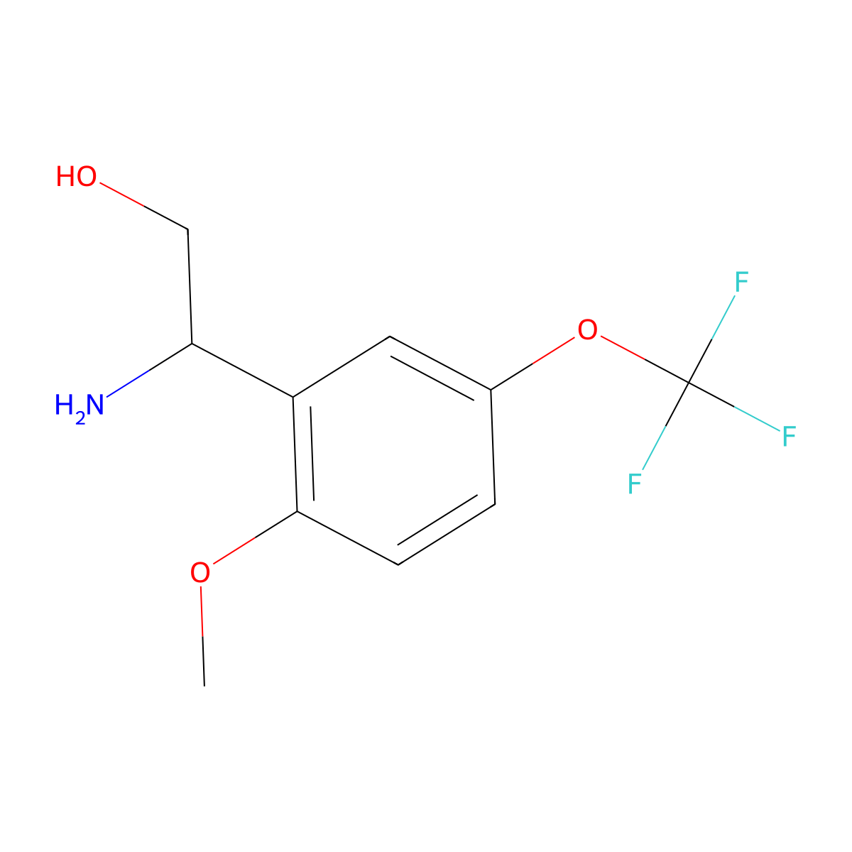 (R)-2-Amino-2-(2-methoxy-5-(trifluoromethoxy)phenyl)ethan-1-ol molecular structure, CAS 1213412-32-8
