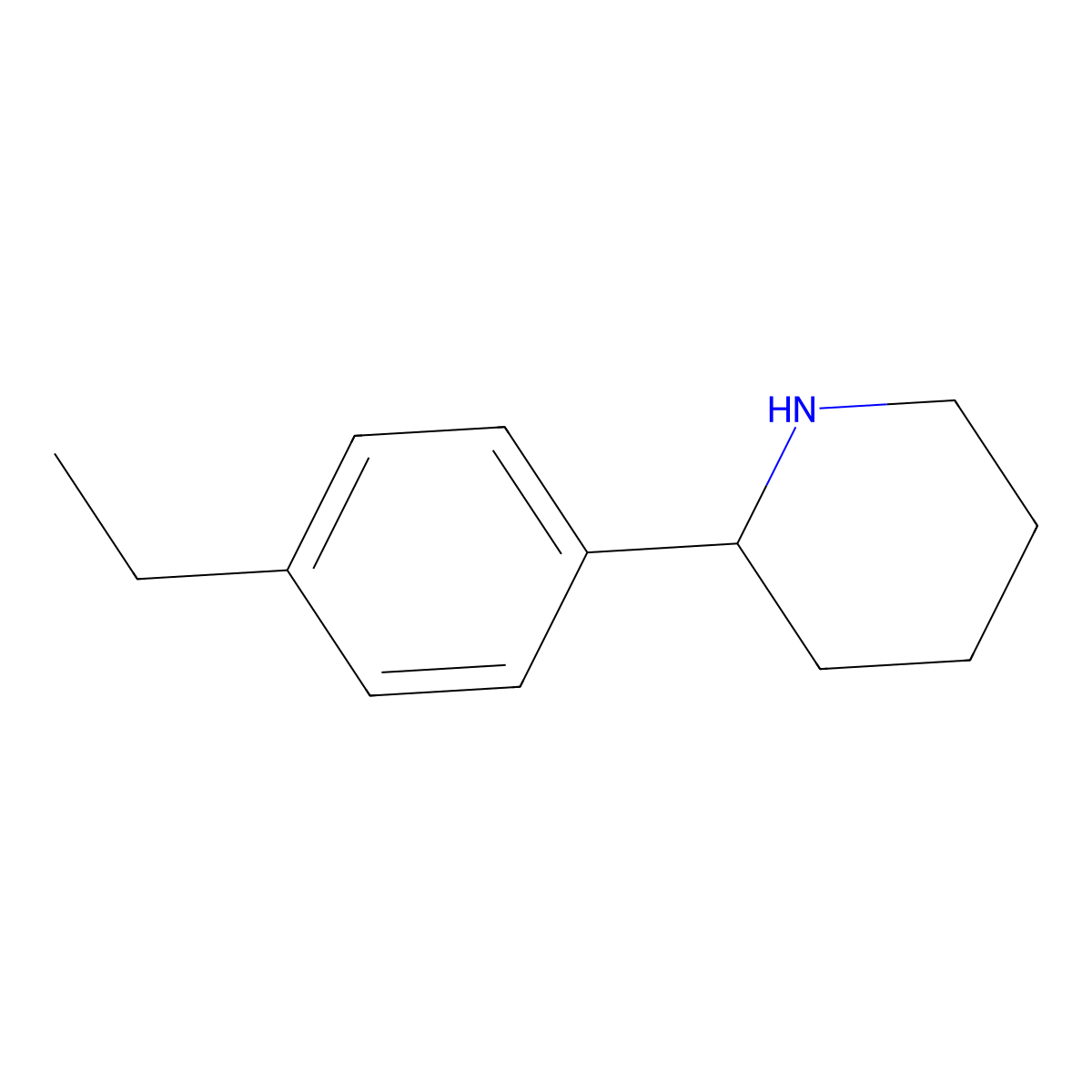 (R)-2-(4-Ethylphenyl)piperidine molecular structure, CAS 1213412-92-0