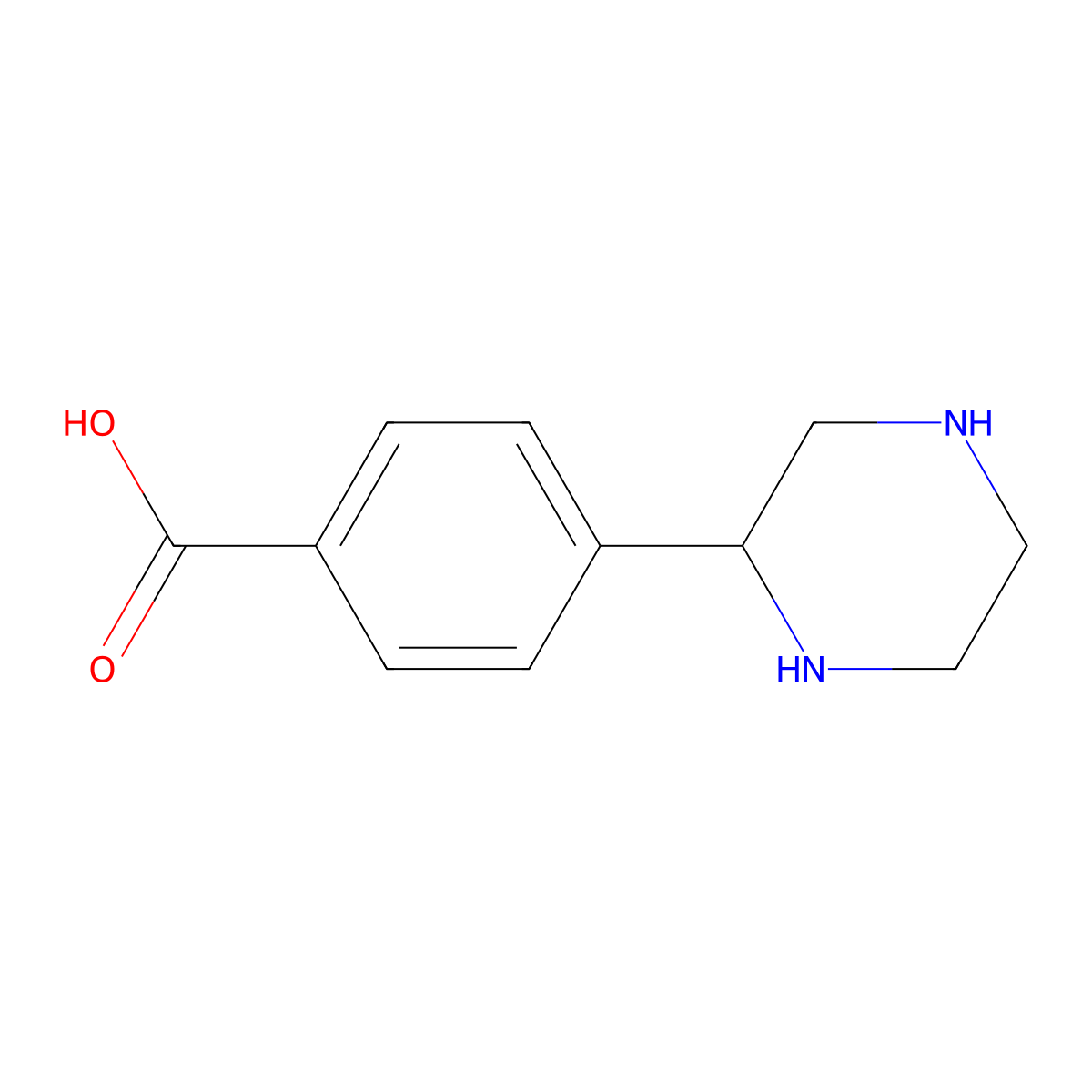 (S)-4-(piperazin-2-yl)benzoic acid molecular structure, CAS 1213413-70-7