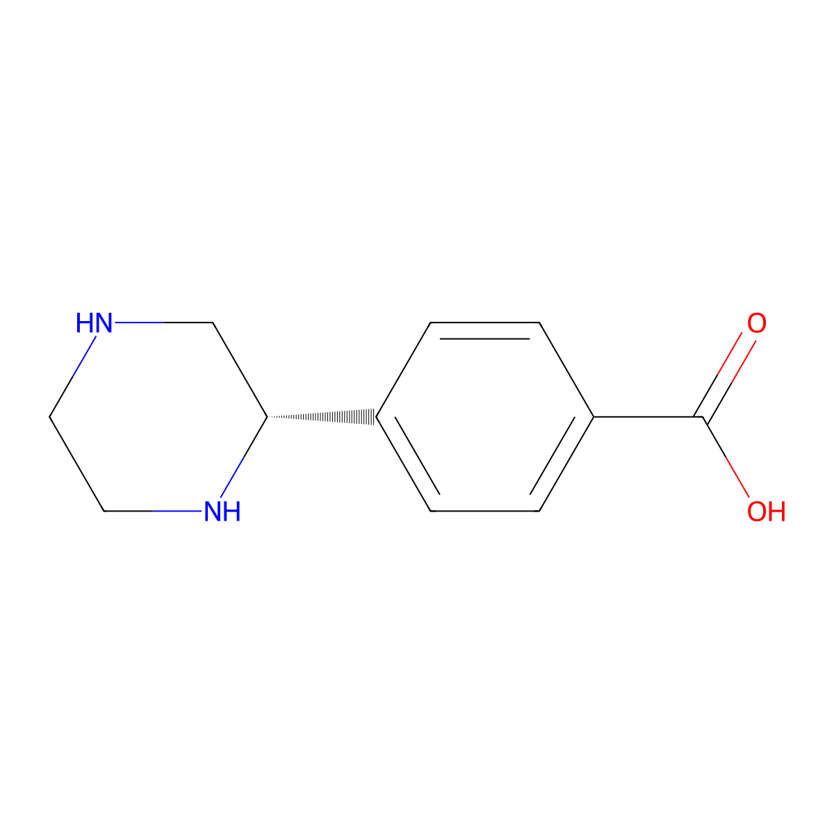 (S)-4-(piperazin-2-yl)benzoic acid molecular structure, CAS 1213413-70-7