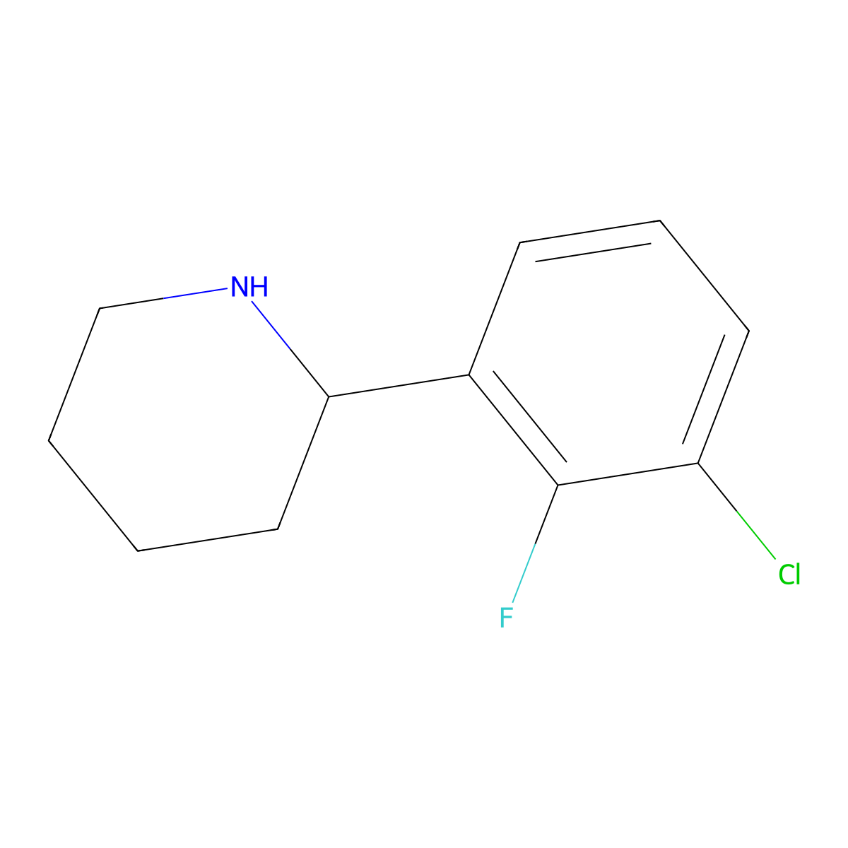 (R)-2-(3-Chloro-2-fluorophenyl)piperidine molecular structure, CAS 1213414-42-6
