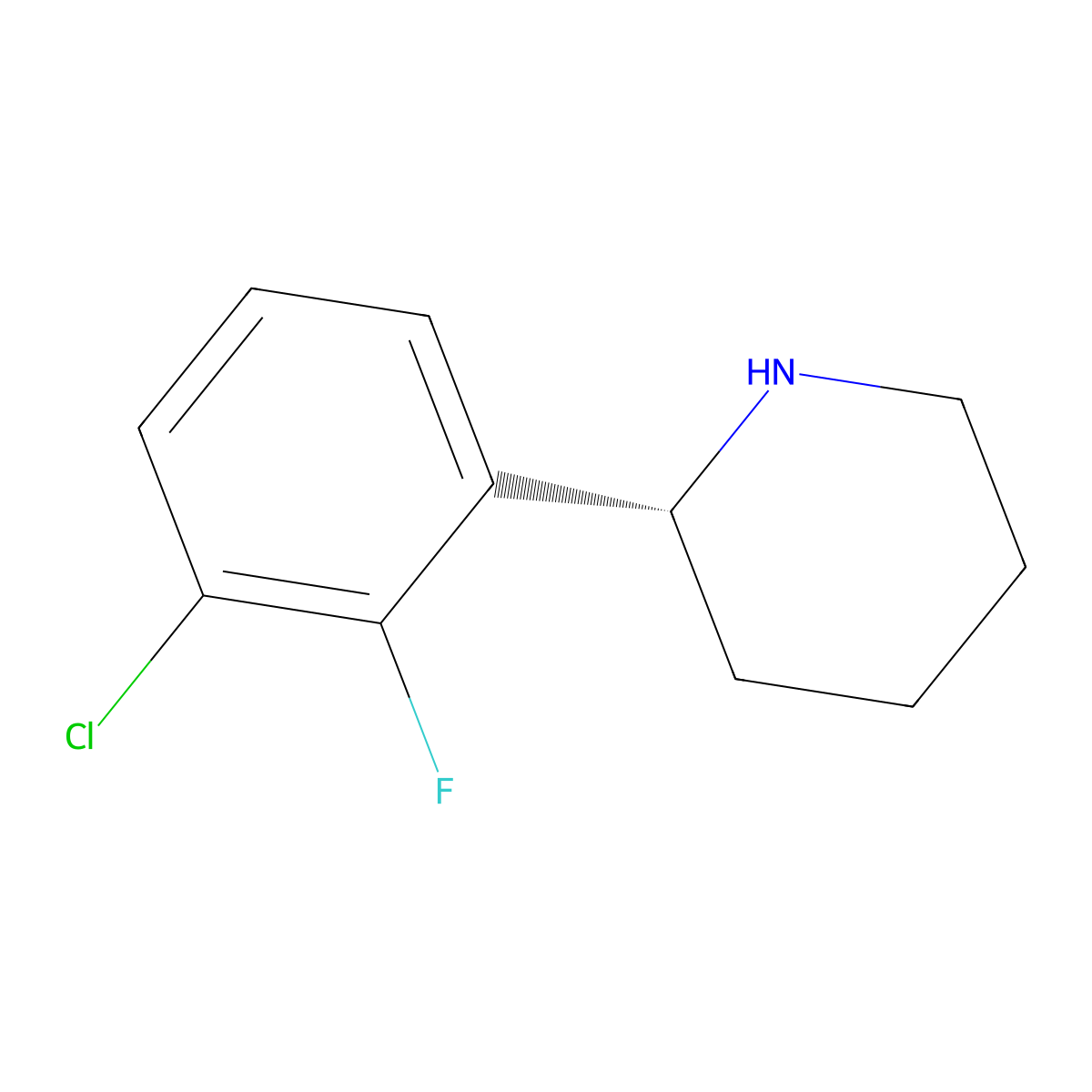 (R)-2-(3-Chloro-2-fluorophenyl)piperidine molecular structure, CAS 1213414-42-6