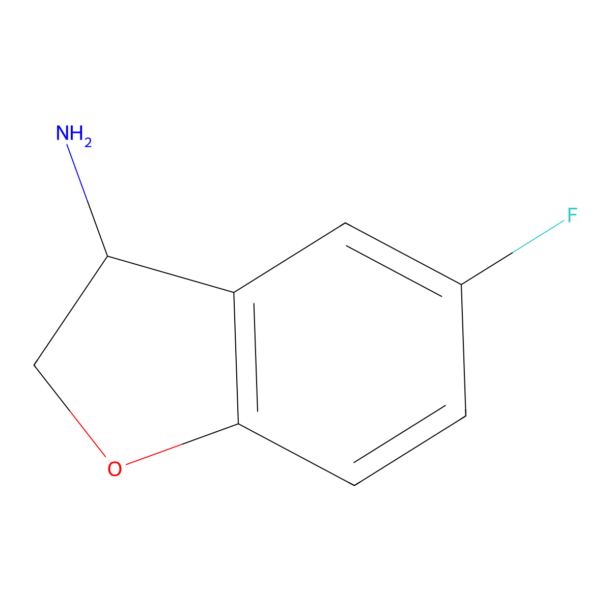 (3R)-5-Fluoro-2,3-dihydro-1-benzofuran-3-amine molecular structure, CAS 1213414-46-0