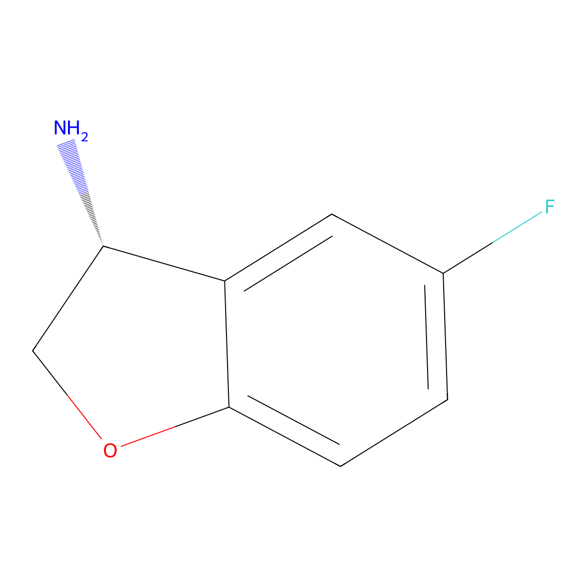 (3R)-5-Fluoro-2,3-dihydro-1-benzofuran-3-amine molecular structure, CAS 1213414-46-0