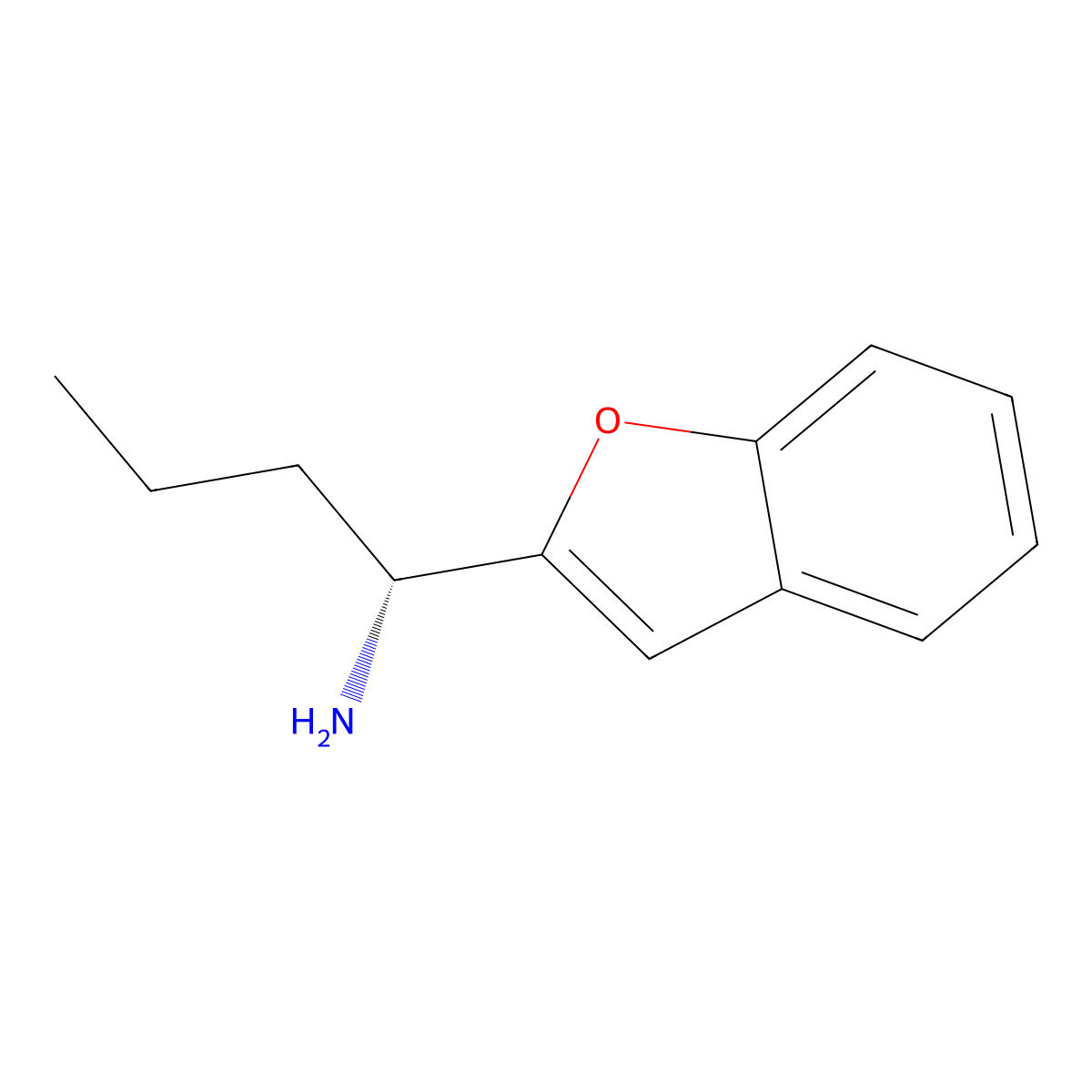 (1R)-1-(1-benzofuran-2-yl)butan-1-amine molecular structure, CAS 1213415-12-3
