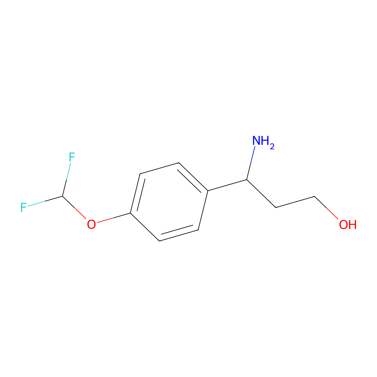 (I(3)S)-I(3)-Amino-4-(difluoromethoxy)benzenepropanol molecular structure, CAS 1213415-67-8