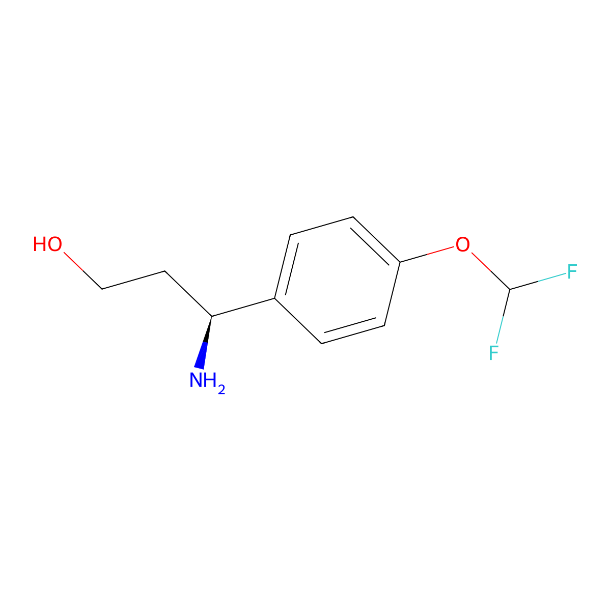 (I(3)S)-I(3)-Amino-4-(difluoromethoxy)benzenepropanol molecular structure, CAS 1213415-67-8