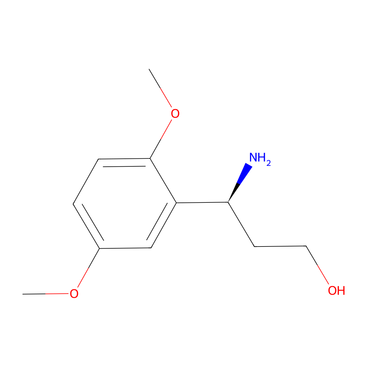 (3S)-3-amino-3-(2,5-dimethoxyphenyl)propan-1-ol molecular structure, CAS 1213415-98-5
