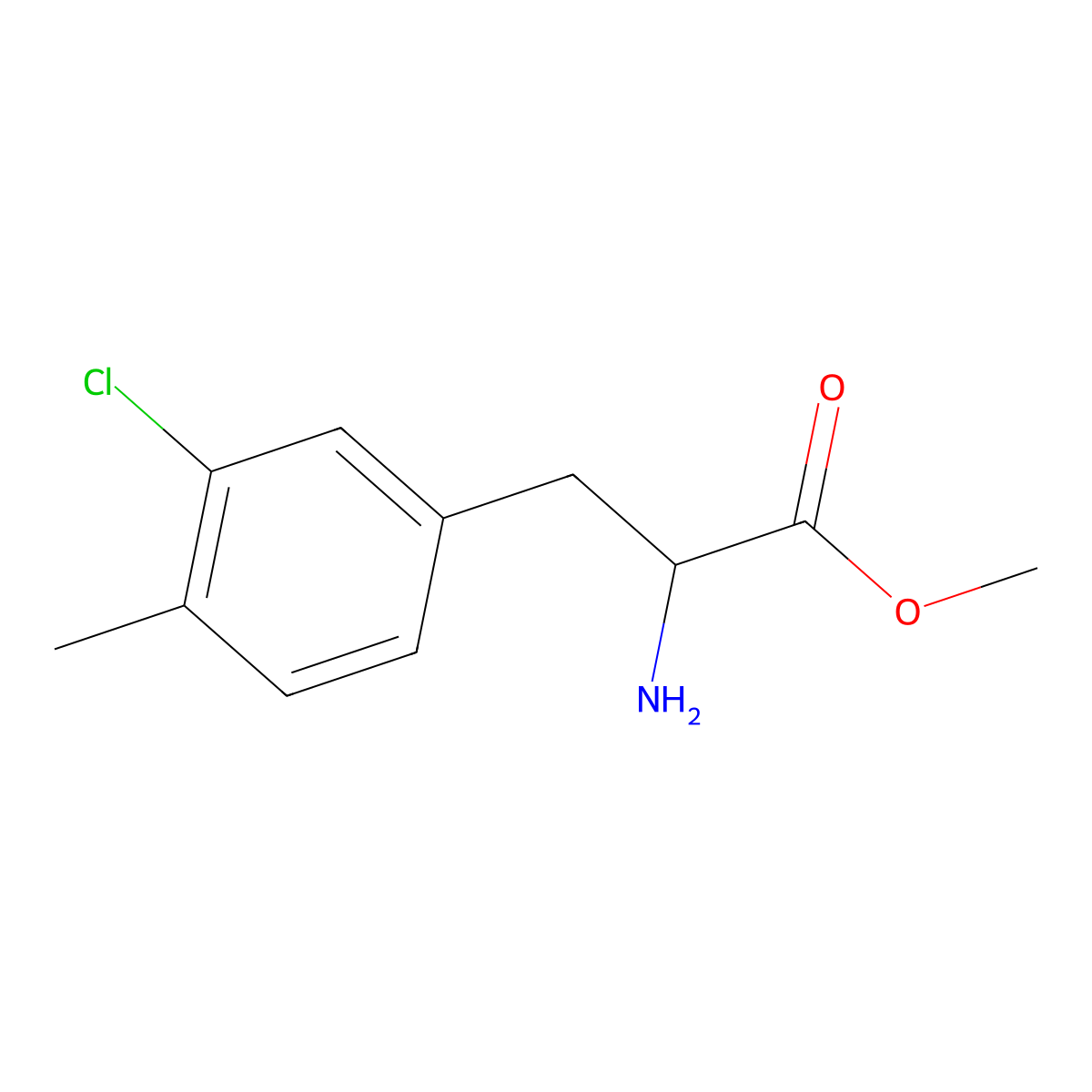 Methyl (R)-2-amino-3-(3-chloro-4-methylphenyl)propanoate molecular structure, CAS 1213416-73-9