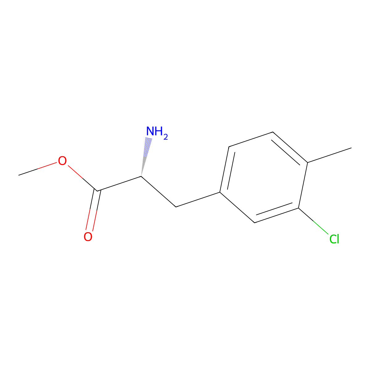 Methyl (R)-2-amino-3-(3-chloro-4-methylphenyl)propanoate molecular structure, CAS 1213416-73-9