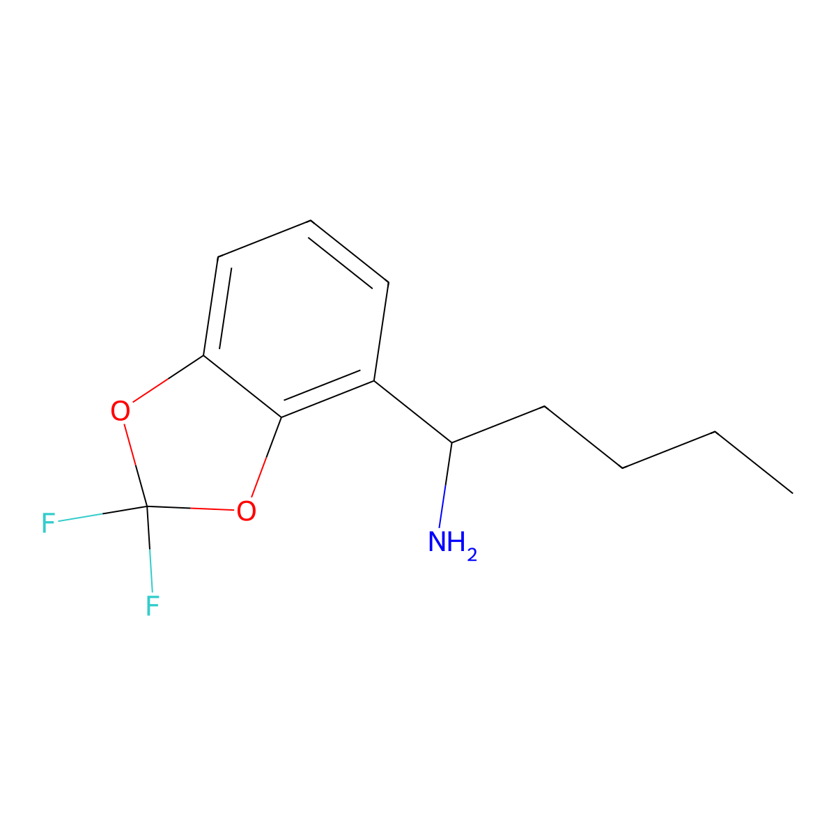 (R)-1-(2,2-Difluorobenzo[D][1,3]dioxol-4-YL)pentan-1-amine molecular structure, CAS 1213418-98-4
