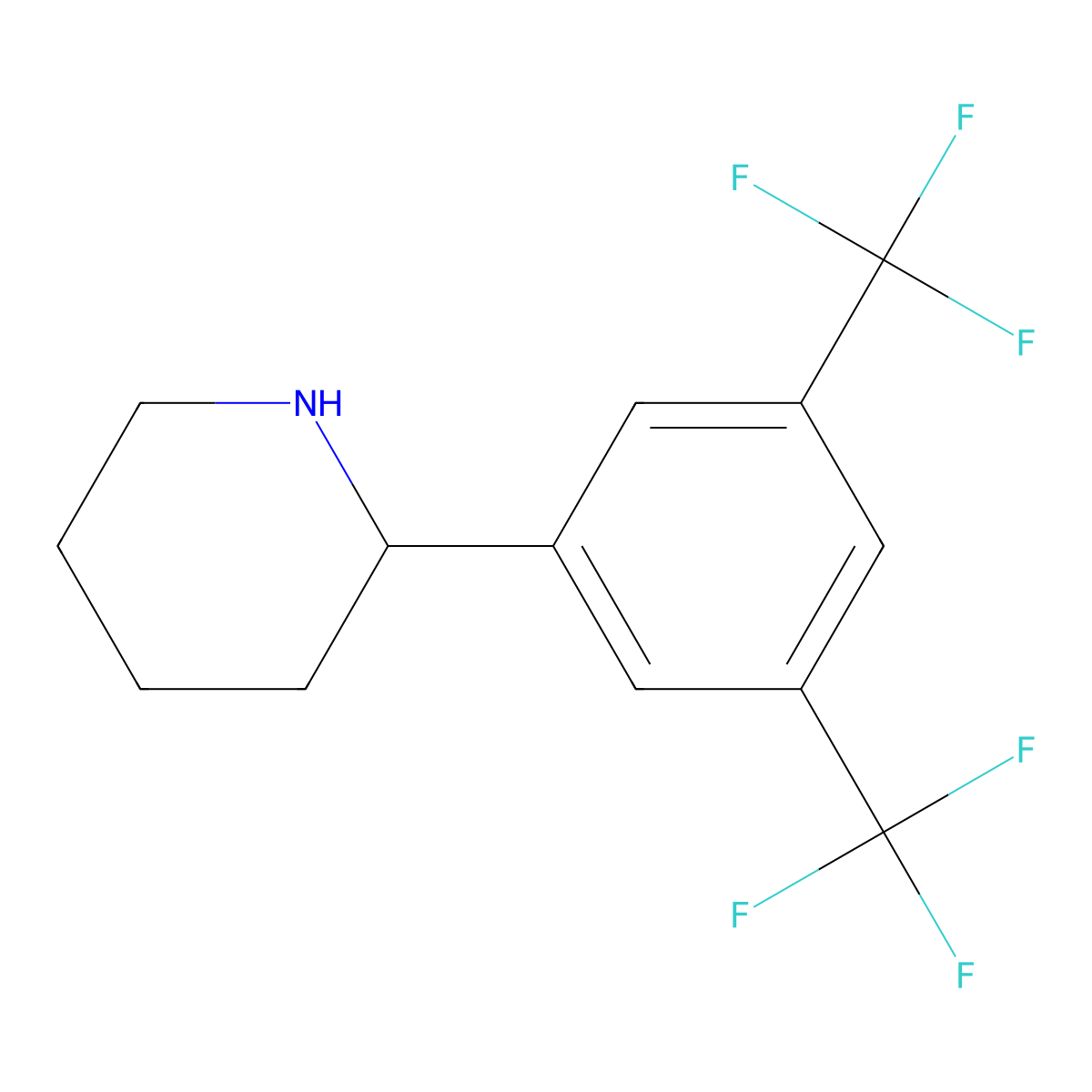 (2S)-2-[3,5-bis(trifluoromethyl)phenyl]piperidine molecular structure, CAS 1213419-41-0