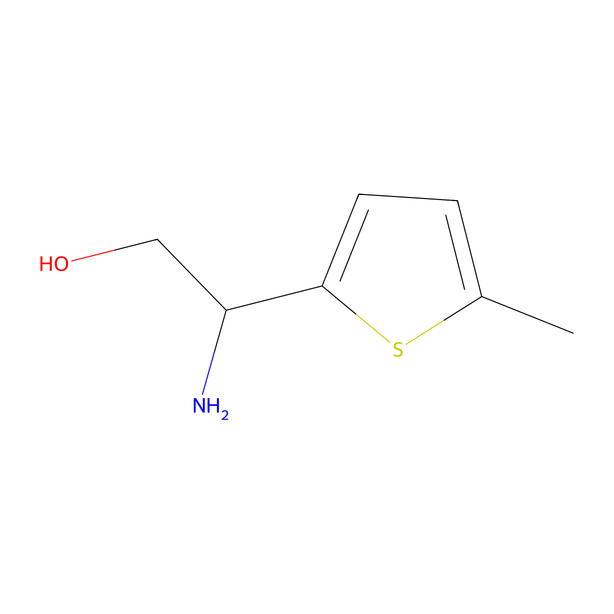 (2S)-2-amino-2-(5-methylthiophen-2-yl)ethan-1-ol molecular structure, CAS 1213419-62-5