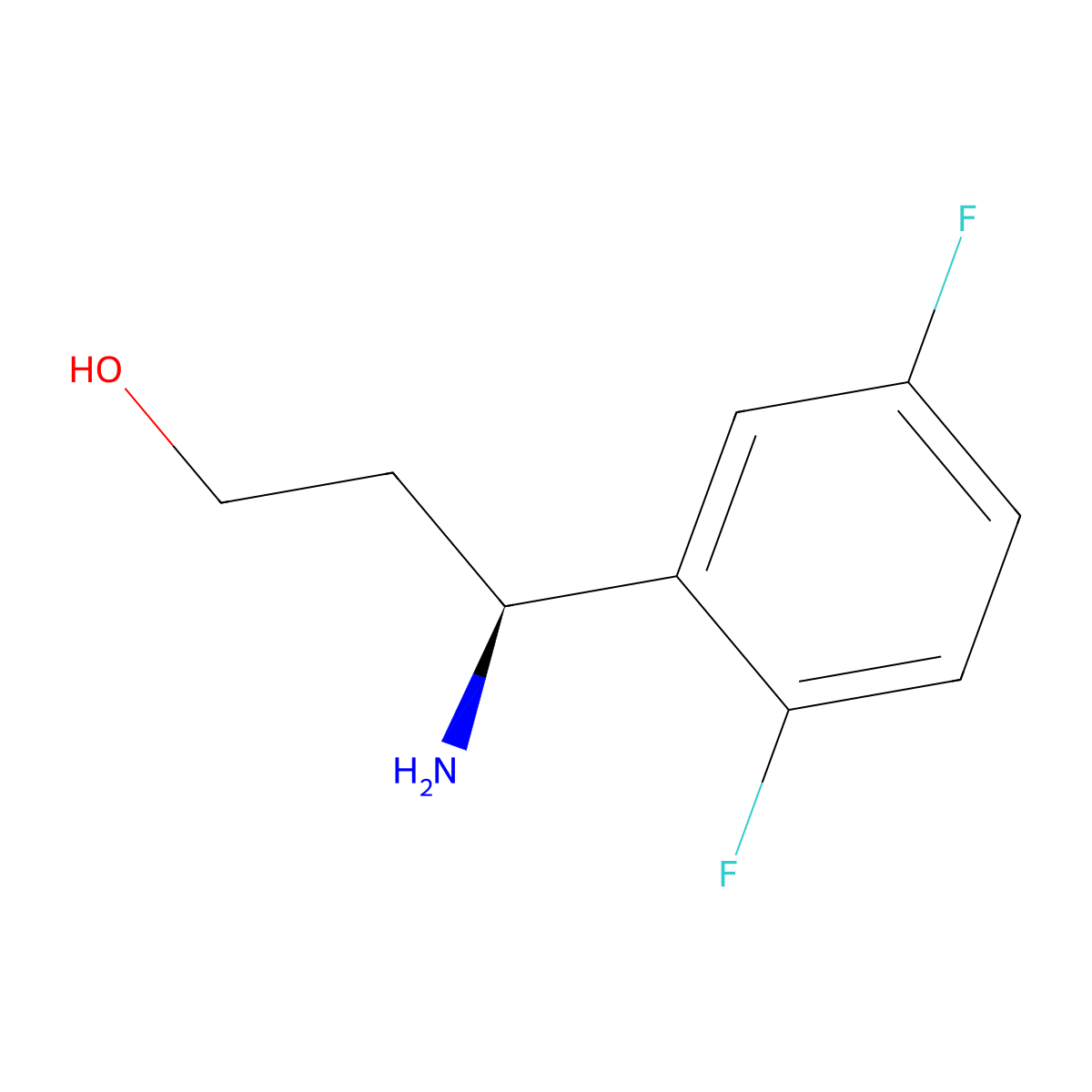 (3S)-3-amino-3-(2,5-difluorophenyl)propan-1-ol molecular structure, CAS 1213420-01-9