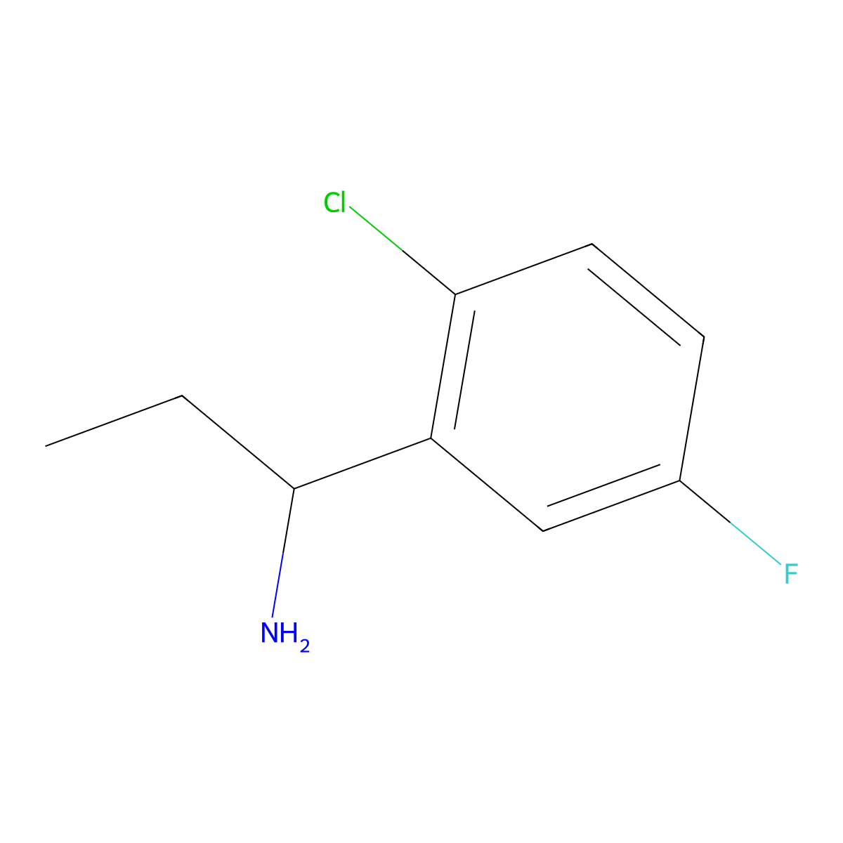 (R)-1-(2-Chloro-5-fluorophenyl)propan-1-amine molecular structure, CAS 1213421-76-1