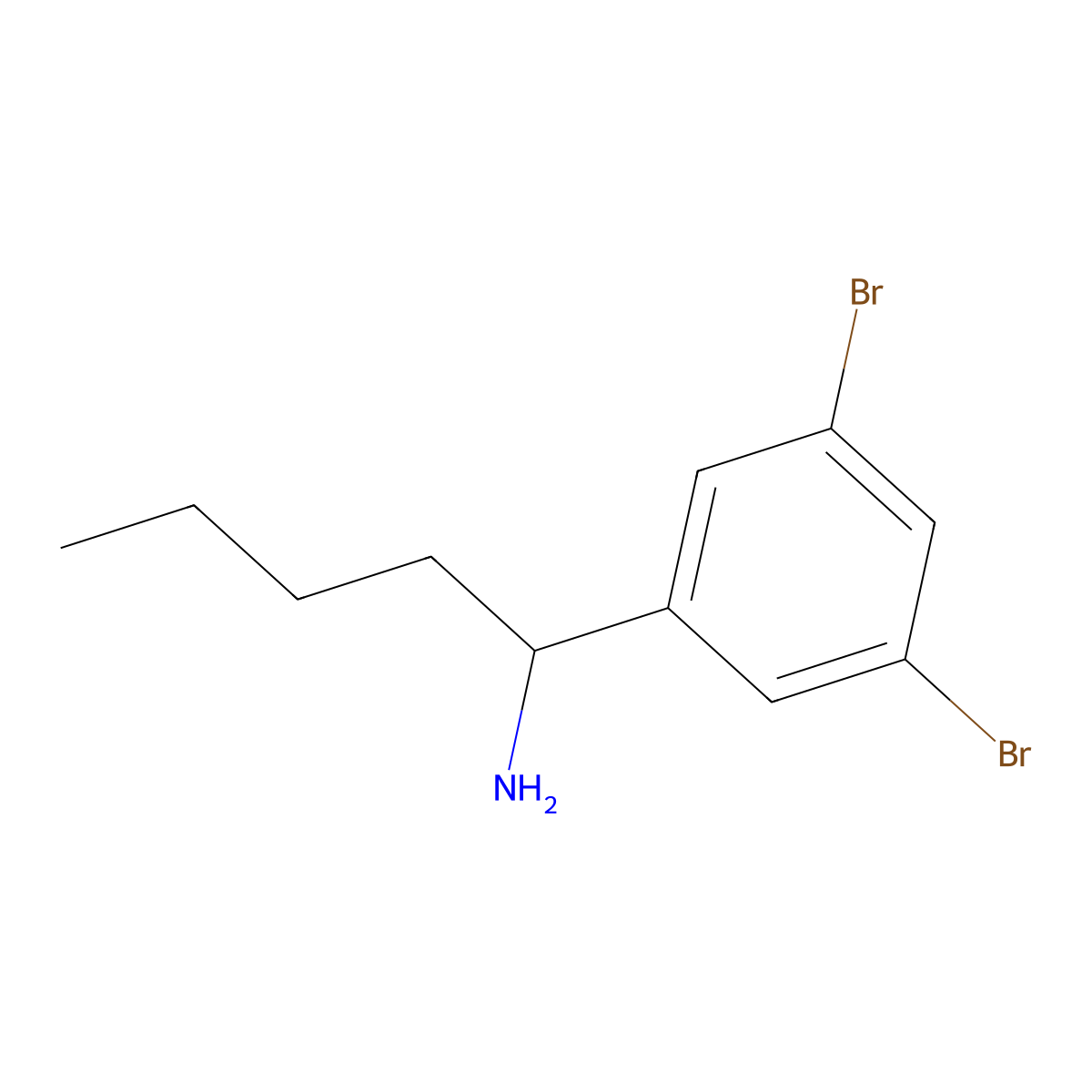 (S)-1-(3,5-Dibromophenyl)pentan-1-amine molecular structure, CAS 1213422-06-0