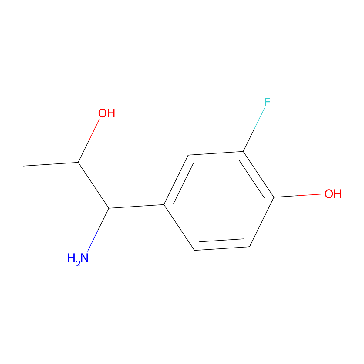 4-((1S,2R)-1-Amino-2-hydroxypropyl)-2-fluorophenol molecular structure, CAS 1213423-96-1
