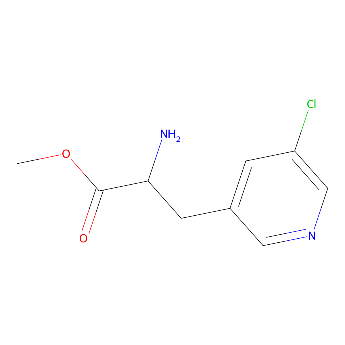 Methyl (S)-2-amino-3-(5-chloropyridin-3-yl)propanoate molecular structure, CAS 1213424-48-6