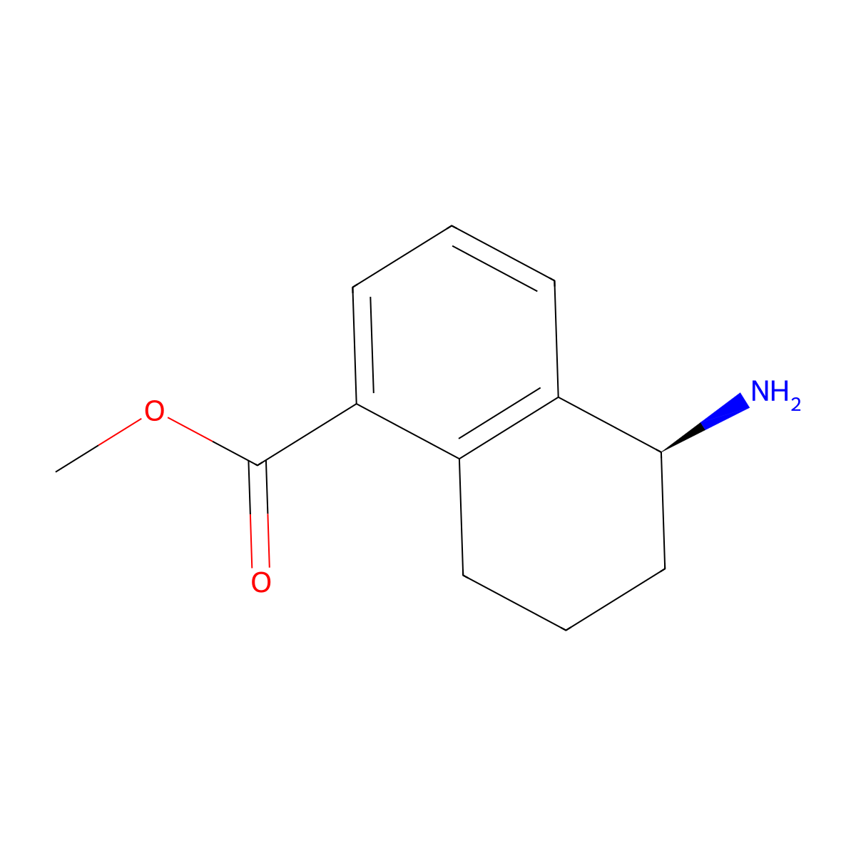 Methyl (s)-5-amino-5,6,7,8-tetrahydronaphthalene-1-carboxylate hydrochloride molecular structure, CAS 1213424-89-5