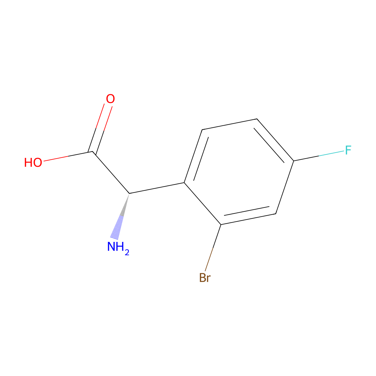 L-2-(o-Bromo-p-fluorophenyl)glycine molecular structure, CAS 1213426-20-0
