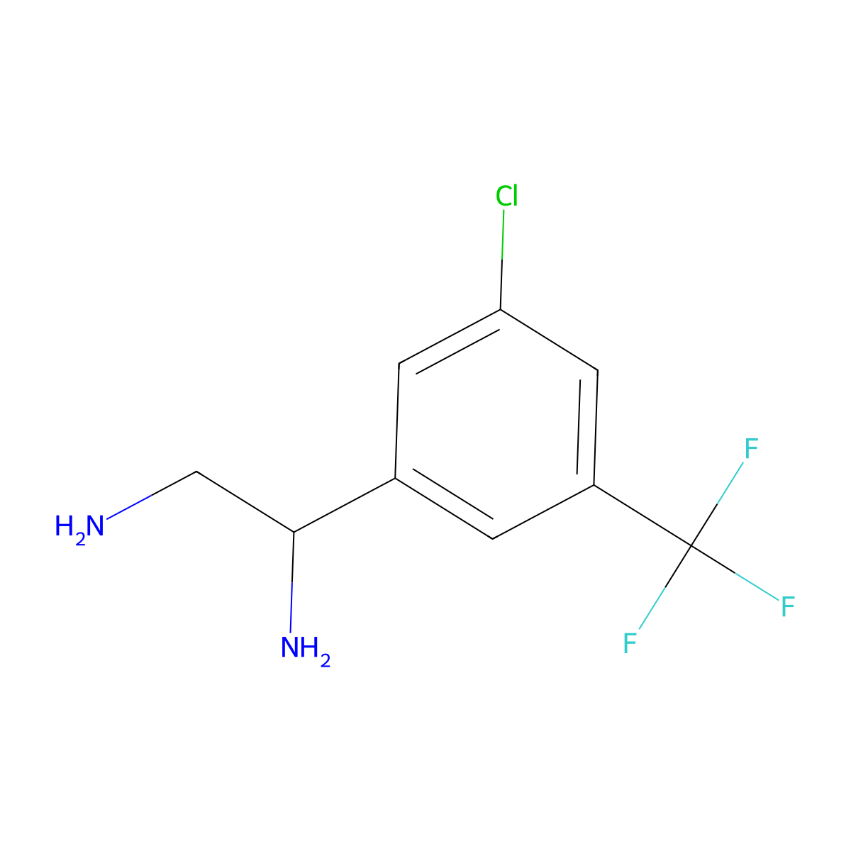 (1R)-1-[5-Chloro-3-(trifluoromethyl)phenyl]ethane-1,2-diamine molecular structure, CAS 1213426-24-4