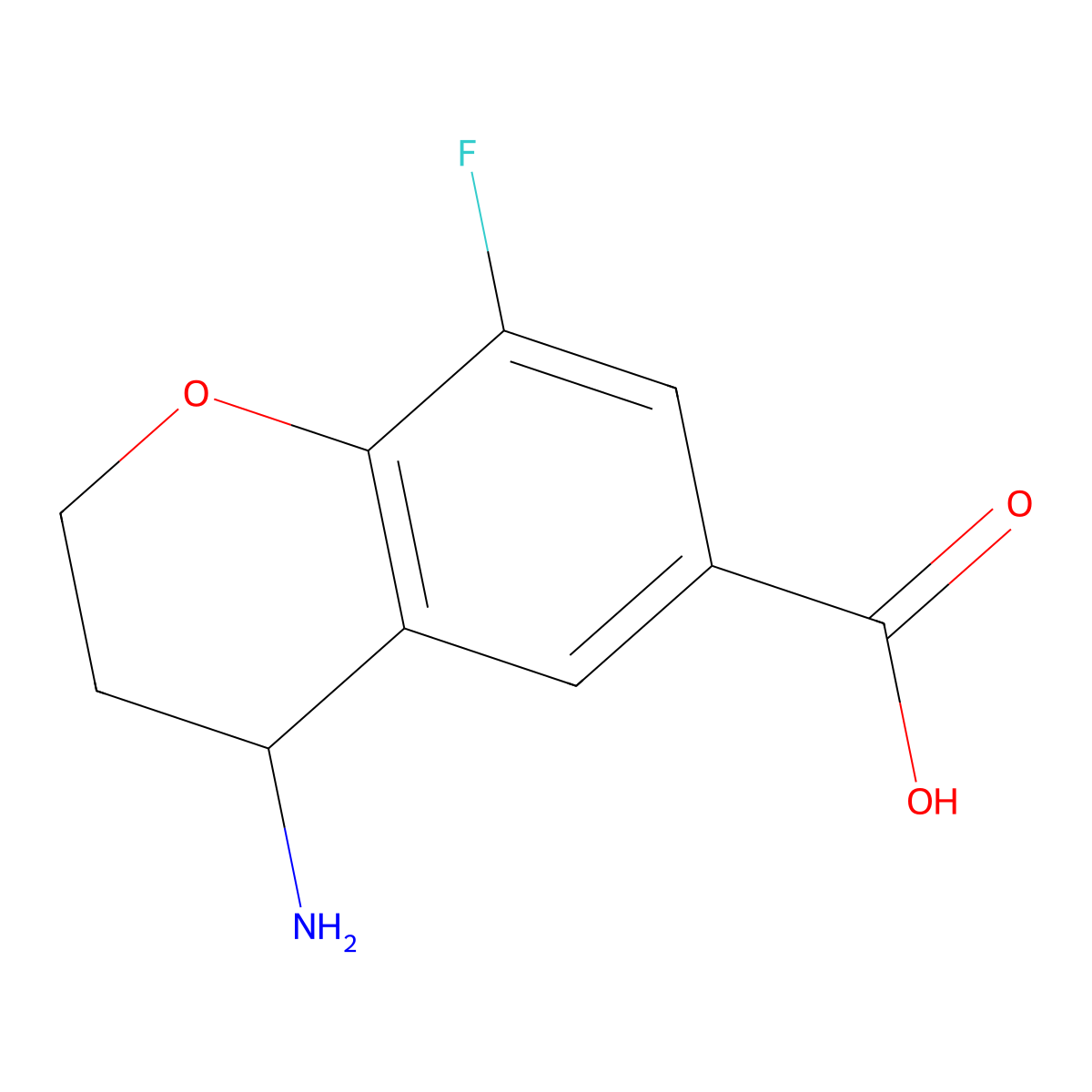(R)-4-amino-8-fluorochromane-6-carboxylic acid hydrochloride molecular structure, CAS 1213428-51-3