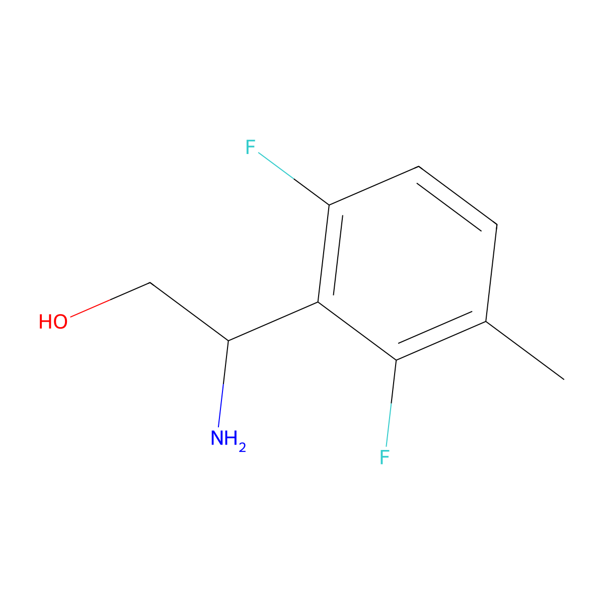 (2S)-2-Amino-2-(2,6-difluoro-3-methylphenyl)ethan-1-OL molecular structure, CAS 1213430-35-3