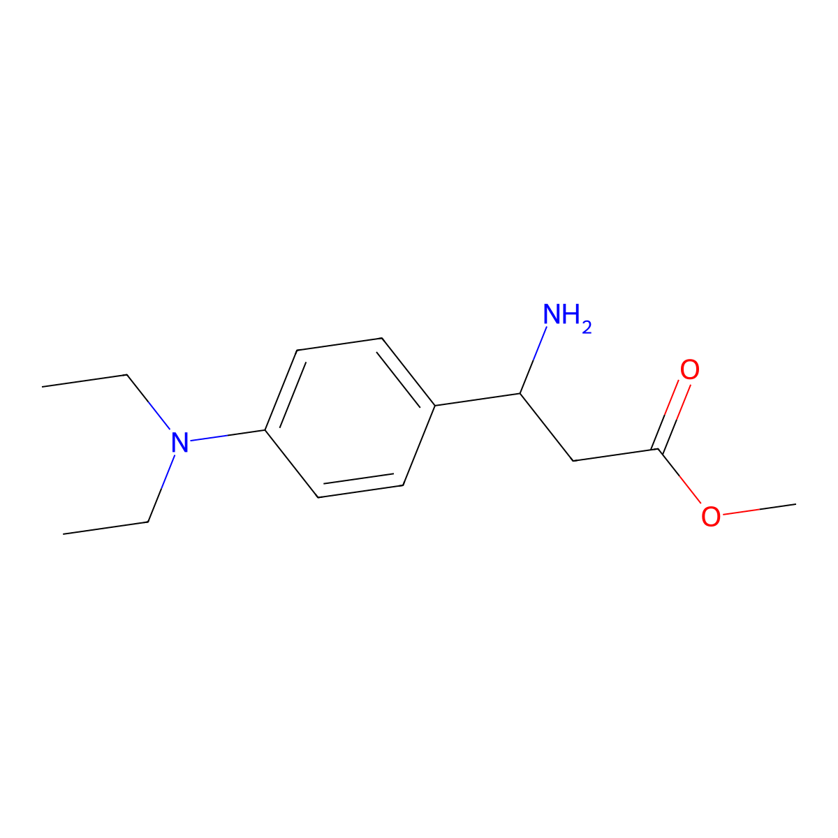 methyl (3S)-3-amino-3-[4-(diethylamino)phenyl]propanoate molecular structure, CAS 1213433-16-9