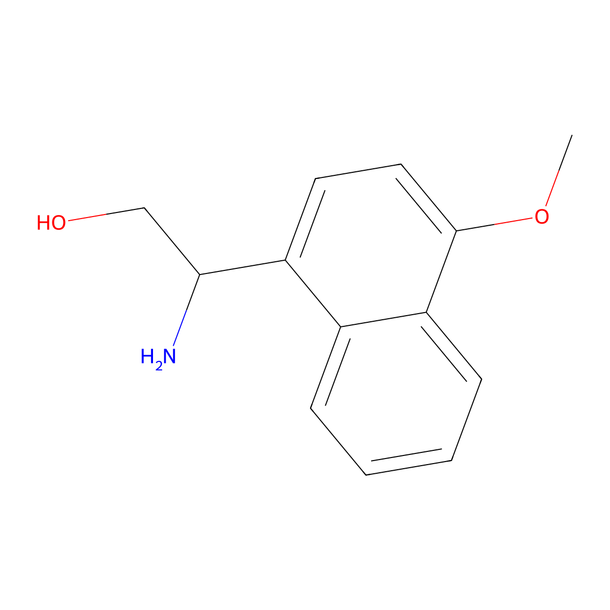 (2S)-2-amino-2-(4-methoxynaphthalen-1-yl)ethan-1-ol molecular structure, CAS 1213433-24-9