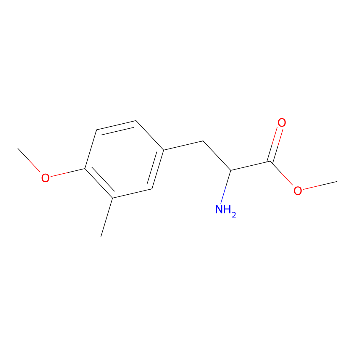 Methyl (R)-2-amino-3-(4-methoxy-3-methylphenyl)propanoate molecular structure, CAS 1213433-54-5