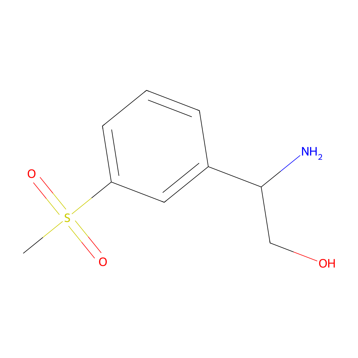 (2S)-2-amino-2-(3-methanesulfonylphenyl)ethan-1-ol molecular structure, CAS 1213437-28-5