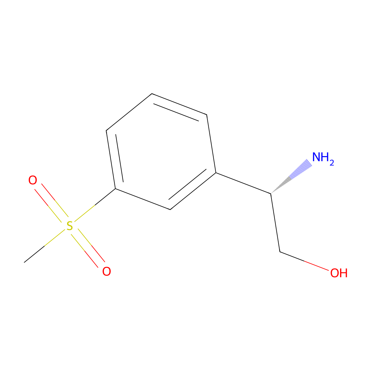(2S)-2-amino-2-(3-methanesulfonylphenyl)ethan-1-ol molecular structure, CAS 1213437-28-5