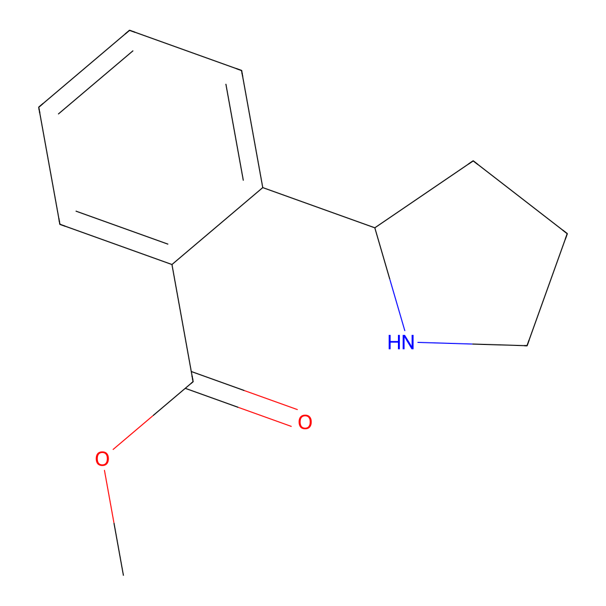 Methyl (S)-2-(pyrrolidin-2-yl)benzoate molecular structure, CAS 1213438-00-6
