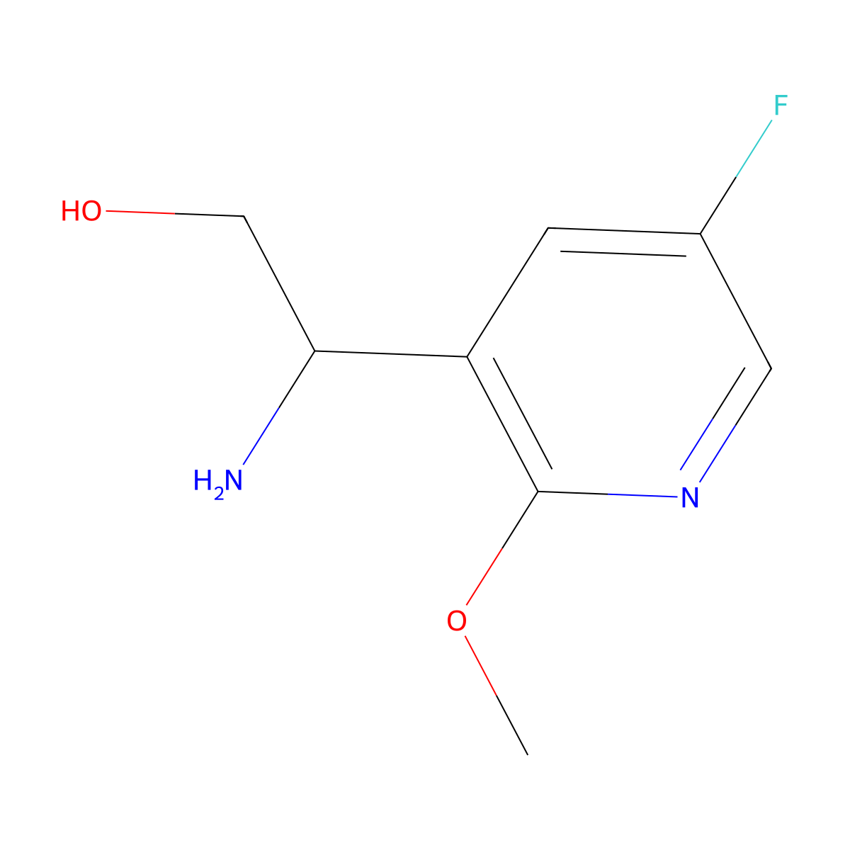 (R)-2-Amino-2-(5-fluoro-2-methoxypyridin-3-YL)ethan-1-OL molecular structure, CAS 1213439-12-3