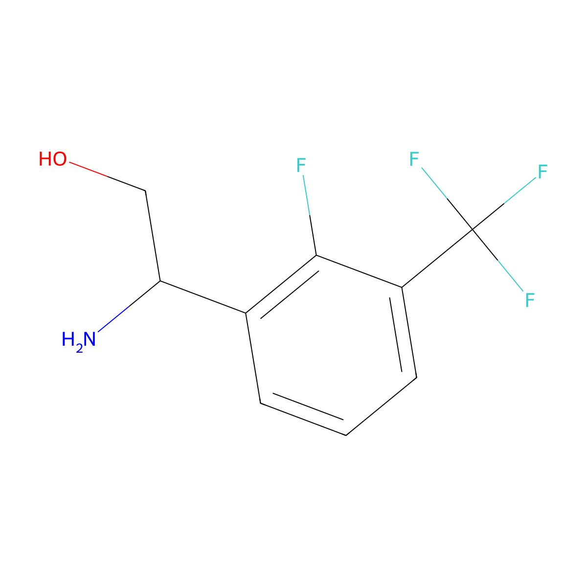 (2R)-2-Amino-2-[2-fluoro-3-(trifluoromethyl)phenyl]ethan-1-OL molecular structure, CAS 1213439-50-9