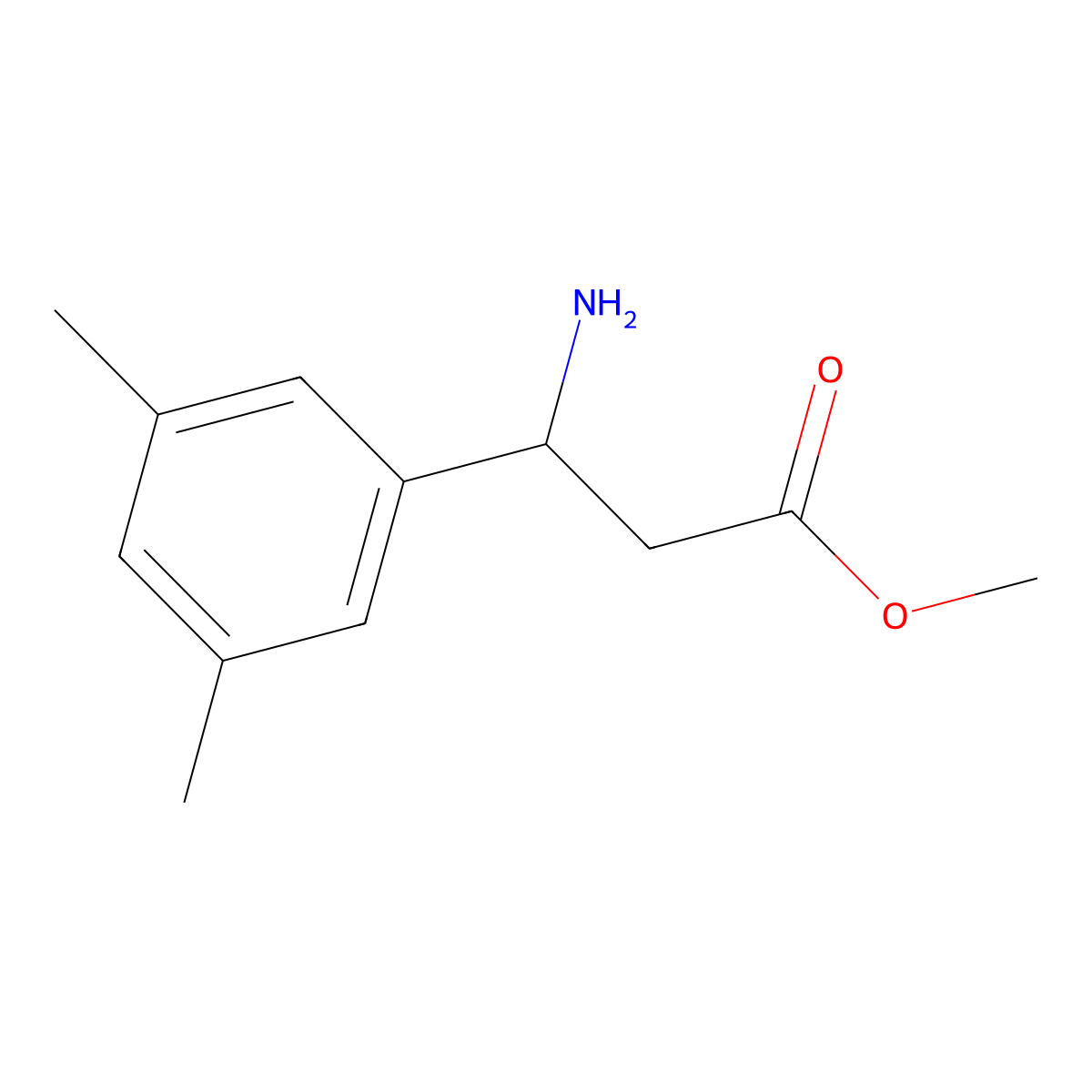 Methyl (s)-3-amino-3-(3,5-dimethylphenyl)propanoate molecular structure, CAS 1213443-23-2
