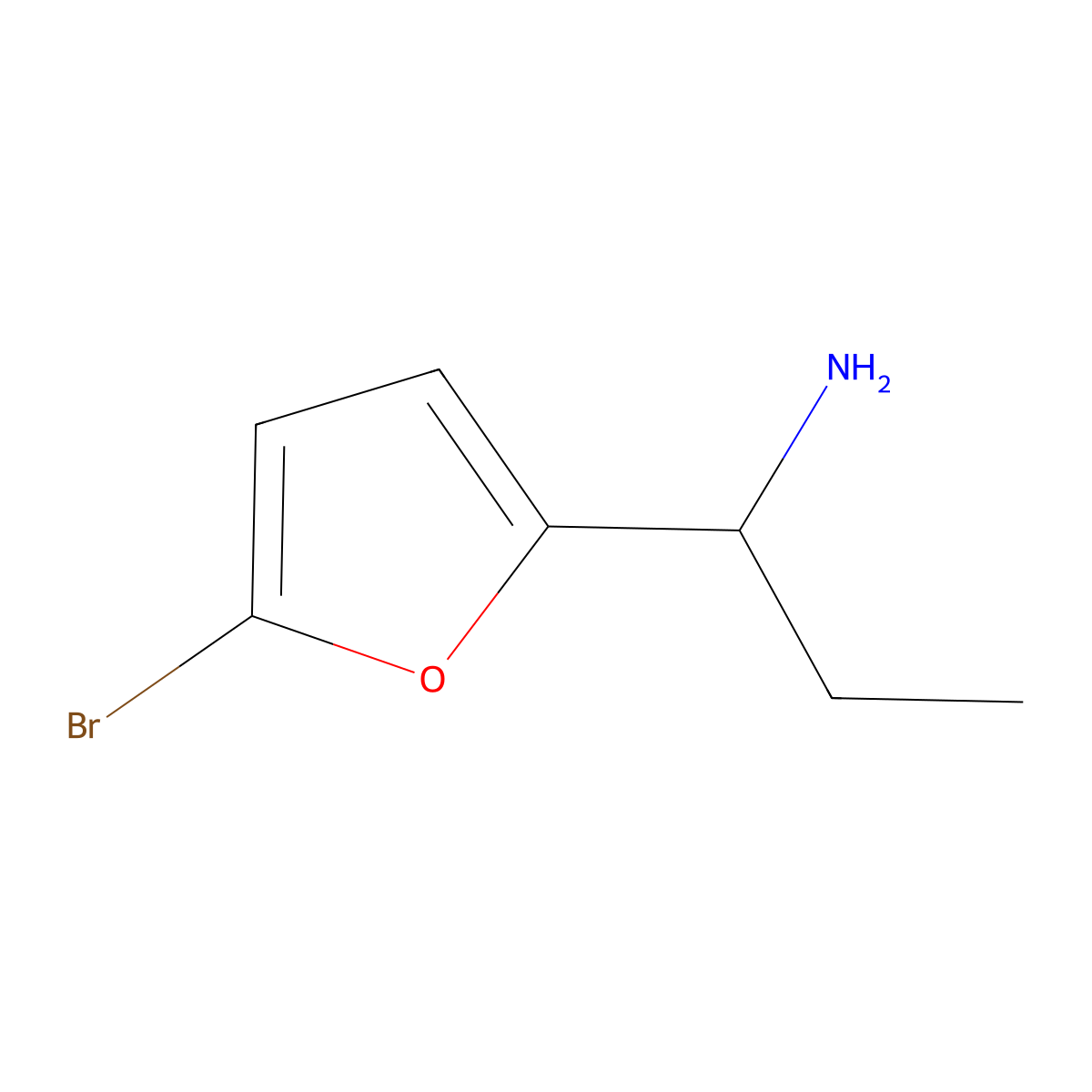 (R)-1-(5-Bromofuran-2-yl)propan-1-amine molecular structure, CAS 1213444-14-4
