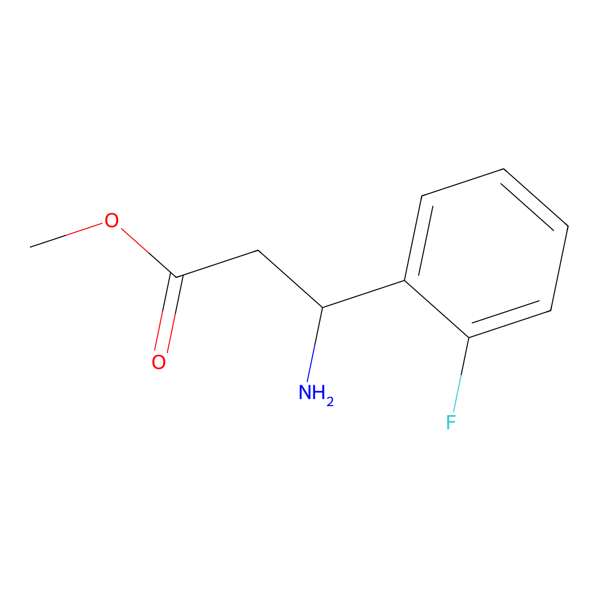 methyl (3S)-3-amino-3-(2-fluorophenyl)propanoate molecular structure, CAS 1213444-17-7
