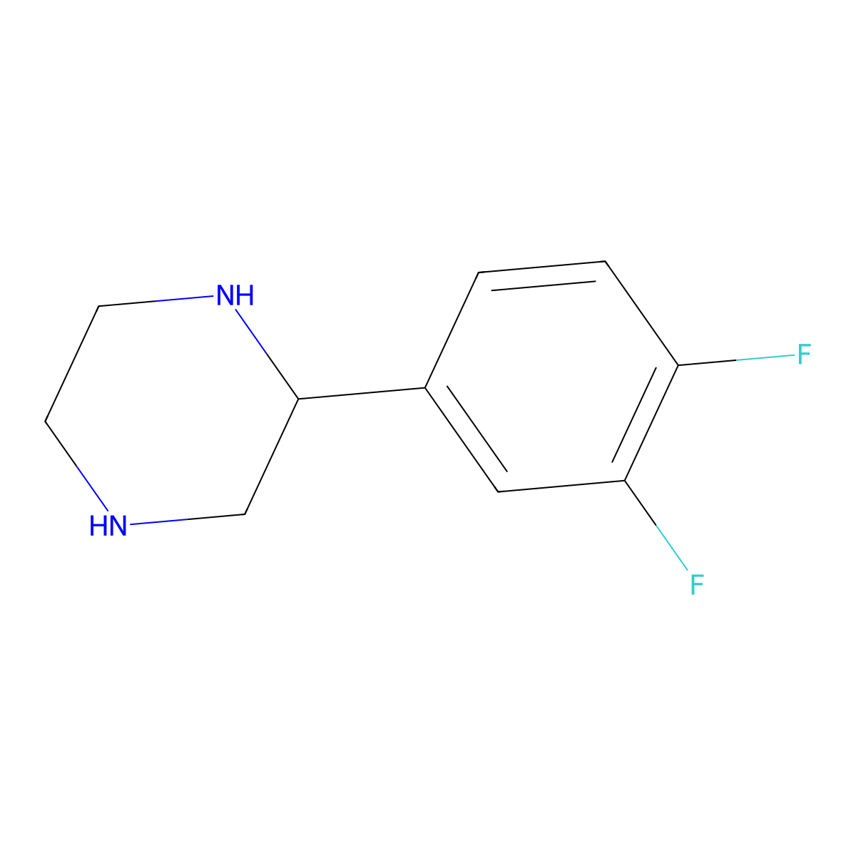 (R)-2-(3,4-Difluorophenyl)piperazine molecular structure, CAS 1213444-60-0