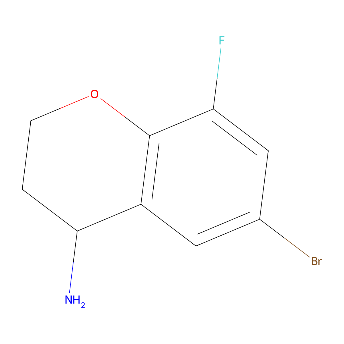 (S)-6-Bromo-8-fluorochroman-4-amine molecular structure, CAS 1213444-61-1