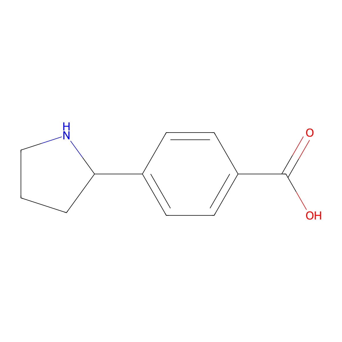 4-[(2S)-Pyrrolidin-2-YL]benzoic acid molecular structure, CAS 1213448-39-5
