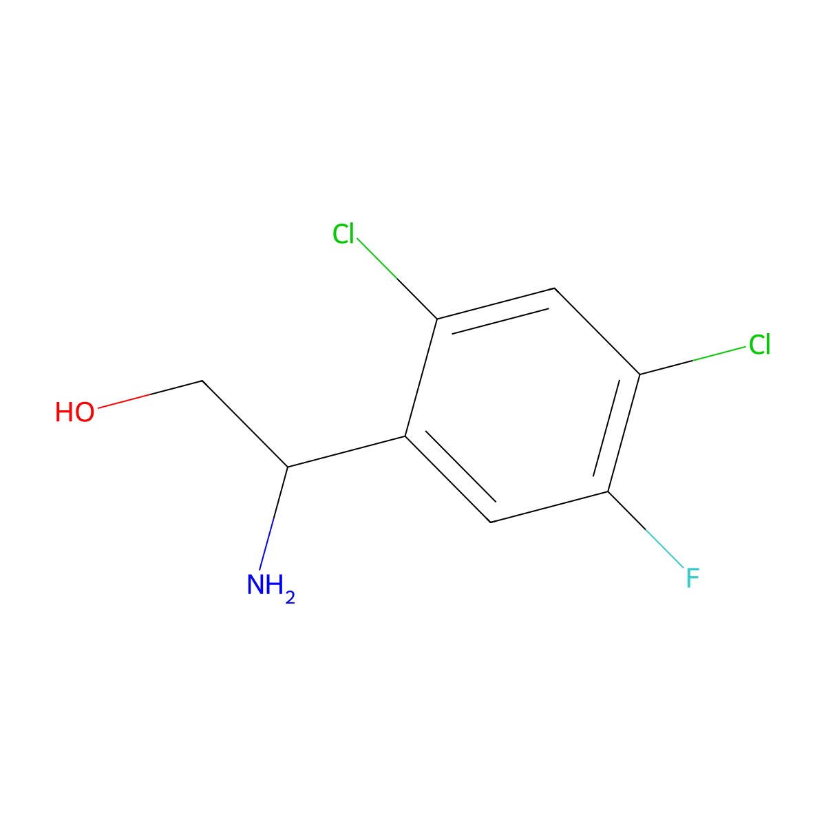 (r)-2-Amino-2-(2,4-dichloro-5-fluorophenyl)ethan-1-ol molecular structure, CAS 1213448-40-8