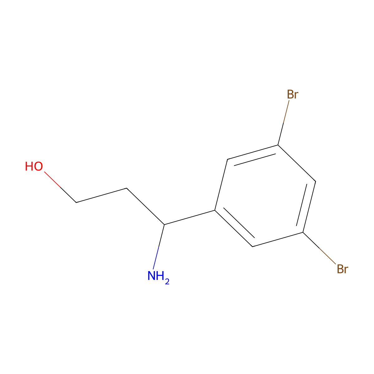 (3S)-3-Amino-3-(3,5-dibromophenyl)propan-1-OL molecular structure, CAS 1213448-57-7