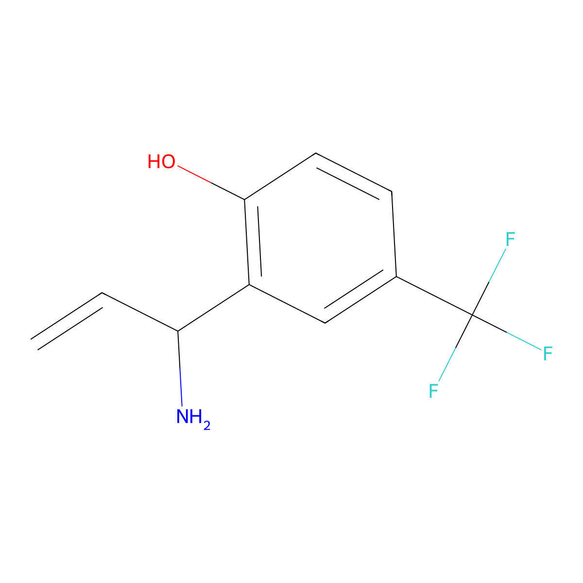 2-[(1S)-1-Amino-2-propen-1-yl]-4-(trifluoromethyl)phenol molecular structure, CAS 1213450-78-2